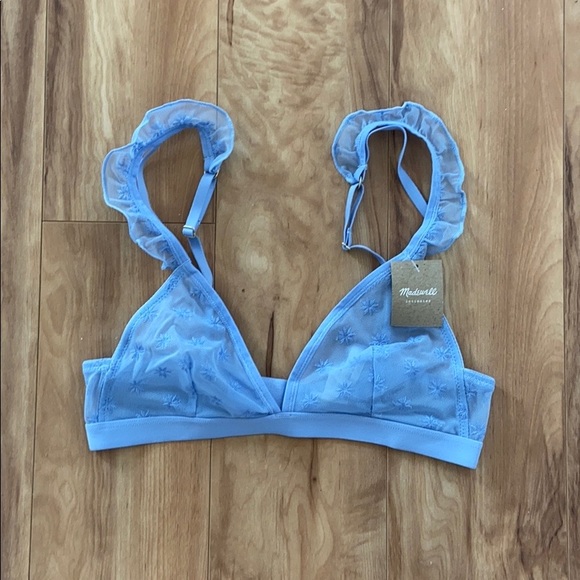 Madewell Other - Madewell Embroidered Mesh Ruffle Eden Bralette.